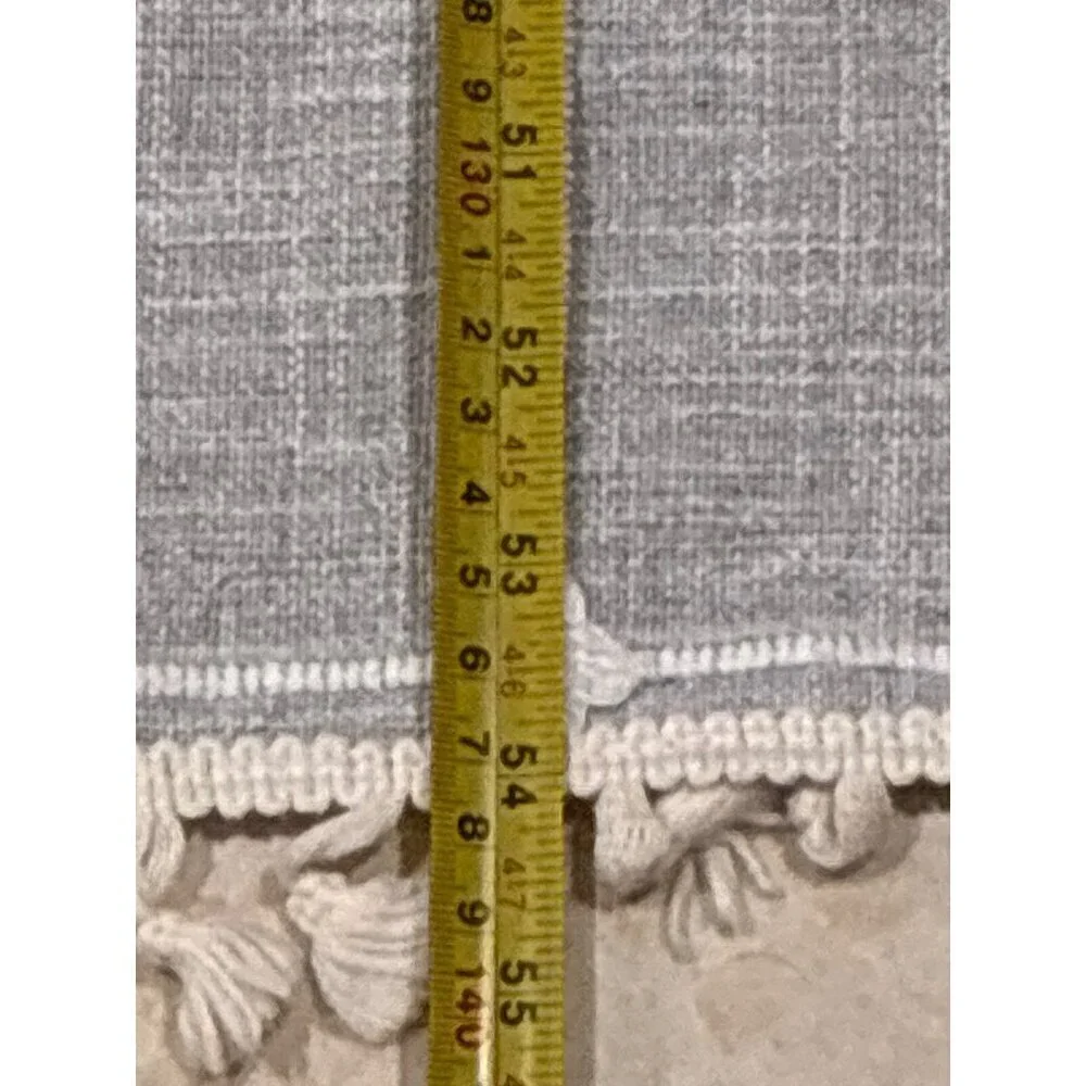 Tablecloth set grey and white patterned or throw blanket rectangular tassels